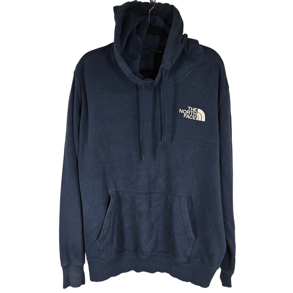The North Face Hoodie Men's XL Navy Never Stop Exploring Pullover Distressed